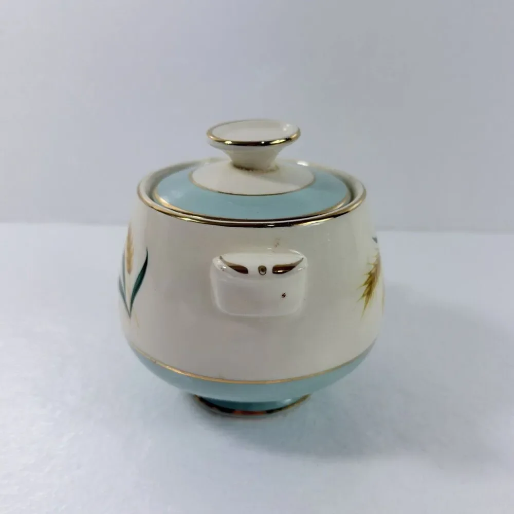 International D.S. CO. VIKING WHEAT Covered Sugar Dish 1950s-1960s Vintage